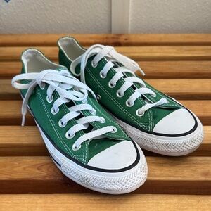Converse Green Canvas Sneakers with White Accents